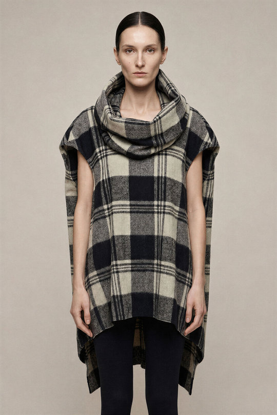 Weste RP02F5253 CP1 Cowled Floating pearl plaid, Rick Owens