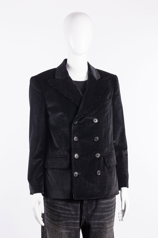 Sakko R13WR752 Double Breasted Boyfriend Blazer black and white stripes, R 13