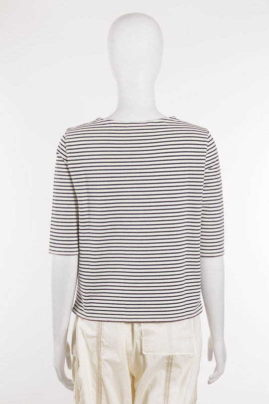 T-Shirt R13WK274 Elbow Sleeve Stripe Tee black/white, R 13