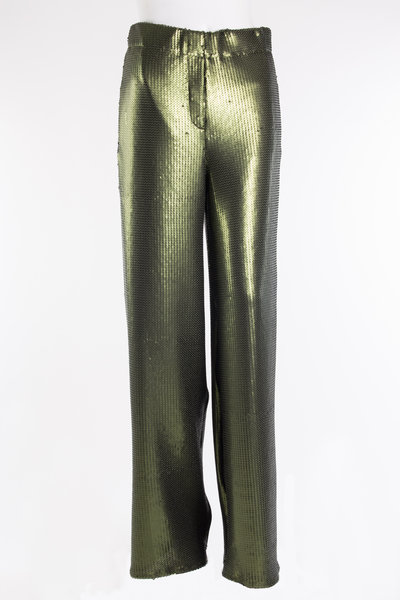 Hose Sequin Flared 15G1050204 military green, Uli Schneider