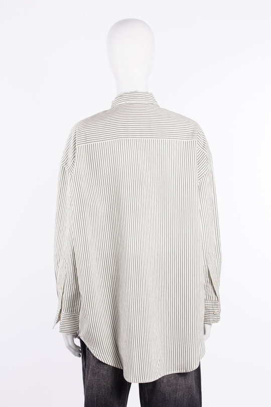 Hemd R13WR004 Drop Neck Shirt white and black stripe, R 13