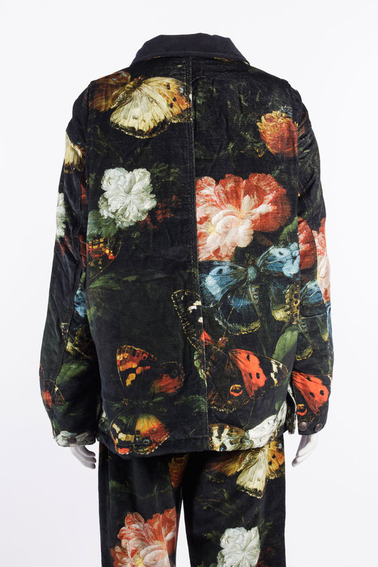 Jacke R13WD225 Relaxed Chore Jacket floral butterfly on black, R 13