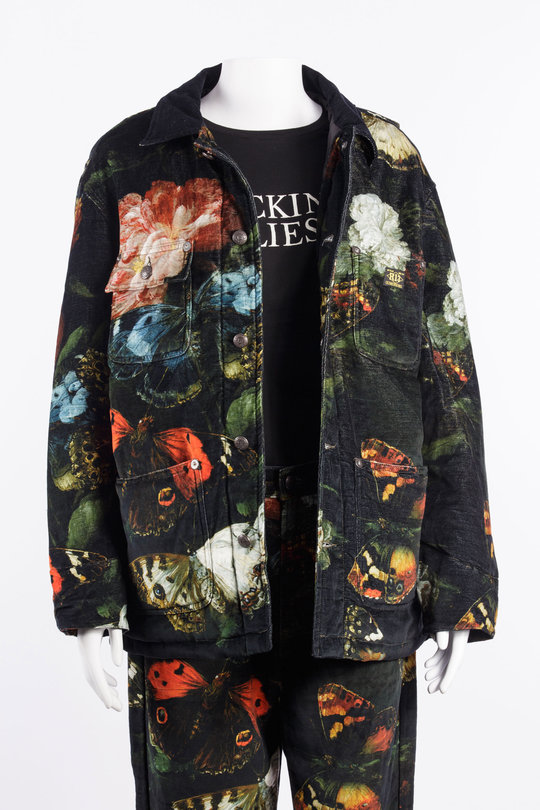 Jacke R13WD225 Relaxed Chore Jacket floral butterfly on black, R 13